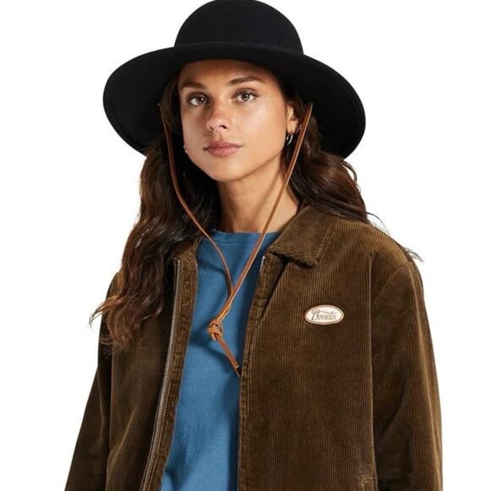 BRIXTON Black Wool‎ Tiller Fedora modern round top, bendable for a classic look
